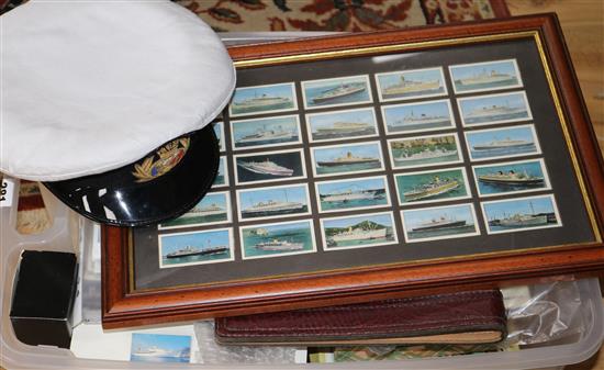 A collection of P & O shipping memorabilia, jigsaws etc